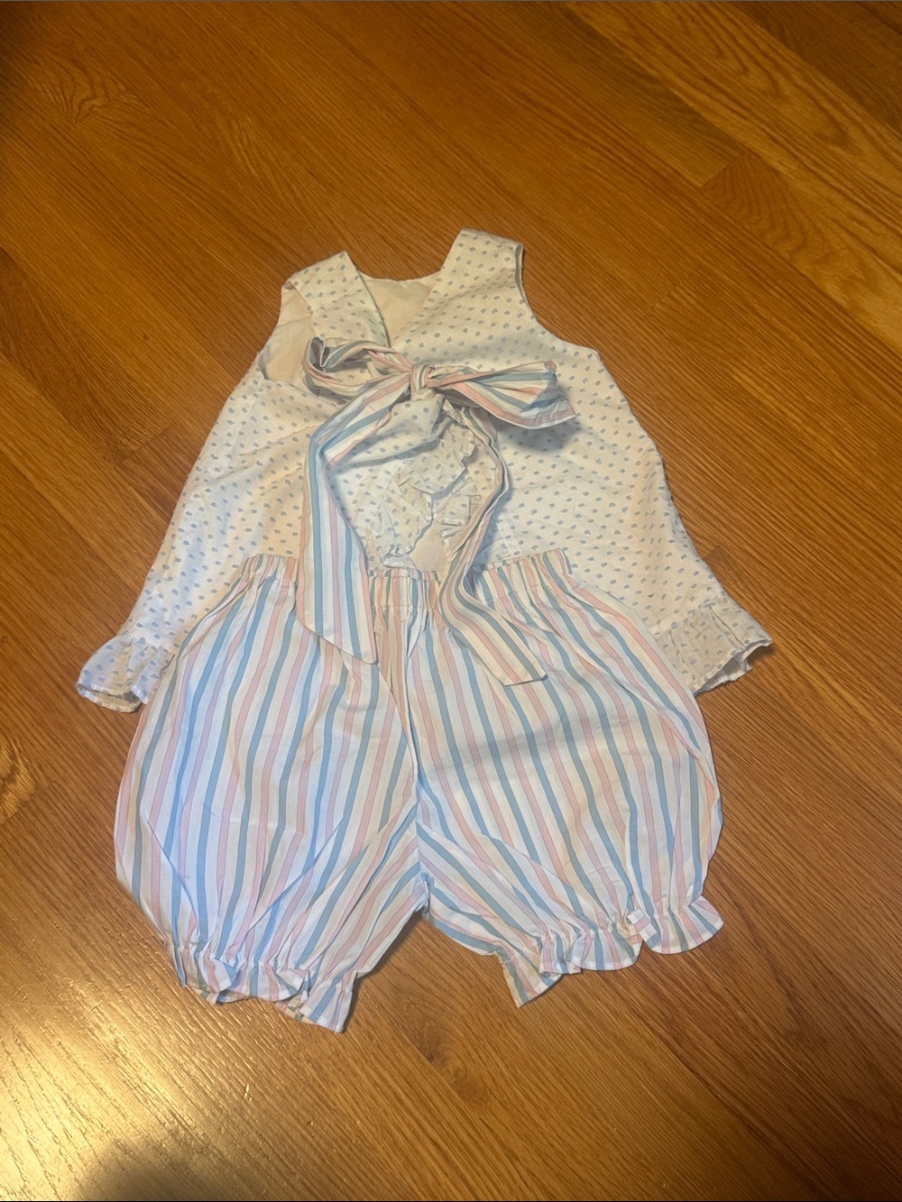 James & Lottie Classic Pastel Stripe Kids Matching Set with Bow